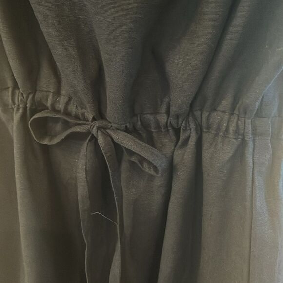 DKNY Navy Linen Dress with Tie Waist. Size 4 - Picture 4 of 6